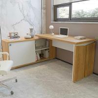 Mesa Escrivaninha Em L 135x168cm 1 Porta Sharp A06 Olmo-branco - Mpozenato - 2