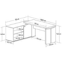 Mesa Escrivaninha Em L 135x168cm 1 Porta Sharp A06 Olmo-branco - Mpozenato
