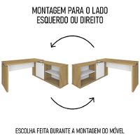 Mesa Escrivaninha Em L 135x168cm 1 Porta Sharp A06 Olmo-branco - Mpozenato - 6