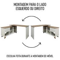 Mesa Escrivaninha Em L Golden E Armário Alto 2 Portas Tok A06 Olmo-branco - Mpozenato - 6