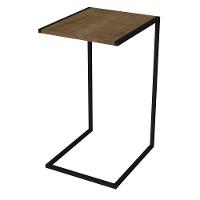 Mesa De Apoio Lateral Steel Quadra 27820 Vermont Base Preta - Artesano - 1