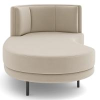 Chaise Longue Divã 164cm Braço Direito Logus D06 Veludo Bege - Mpozenato - 6