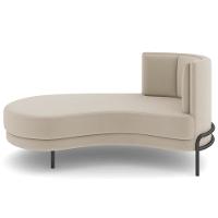 Chaise Longue Divã 164cm Braço Direito Logus D06 Veludo Bege - Mpozenato - 7