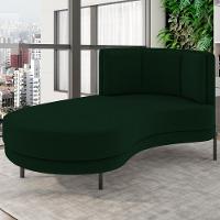 Chaise Longue Divã 164cm Braço Direito Logus D06 Veludo Verde - Mpozenato - 2