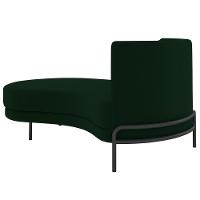 Chaise Longue Divã 164cm Braço Direito Logus D06 Veludo Verde - Mpozenato - 5
