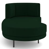 Chaise Longue Divã 164cm Braço Direito Logus D06 Veludo Verde - Mpozenato - 6
