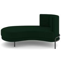 Chaise Longue Divã 164cm Braço Direito Logus D06 Veludo Verde - Mpozenato - 7