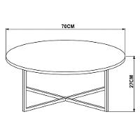Mesa De Centro Redonda Baixa Volpi 27856 Vermont Base Preta - Artesano - 3
