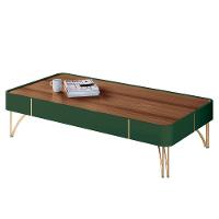 Mesa De Centro Para Sala Pés De Aço Alane H01 Pistache-castanho - Mpozenato - 1