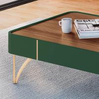 Mesa De Centro Para Sala Pés De Aço Alane H01 Pistache-castanho - Mpozenato - 5