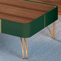 Mesa De Centro Para Sala Pés De Aço Alane H01 Pistache-castanho - Mpozenato - 6