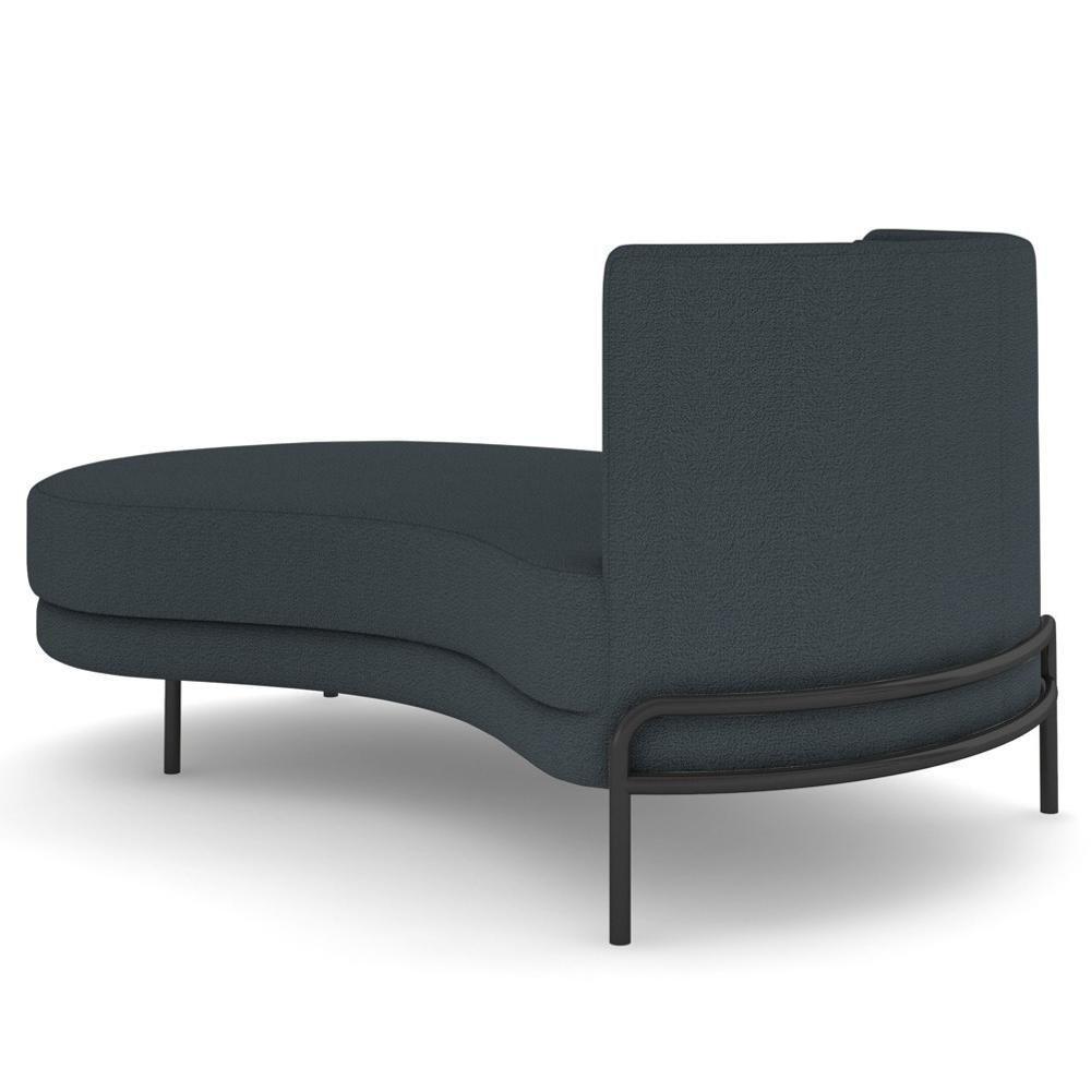 Chaise Longue Divã 164cm Braço Direito Logus D06 Bouclê Chumbo - Mpozenato - 5