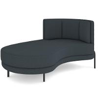 Chaise Longue Divã 164cm Braço Direito Logus D06 Bouclê Chumbo - Mpozenato - 1