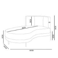 Chaise Longue Divã 164cm Braço Direito Logus D06 Bouclê Chumbo - Mpozenato