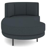 Chaise Longue Divã 164cm Braço Direito Logus D06 Bouclê Chumbo - Mpozenato - 6