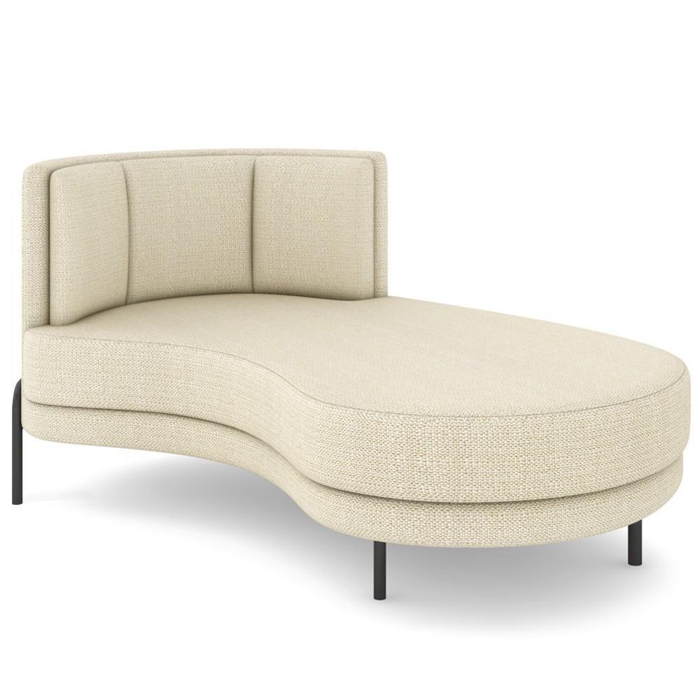 Chaise Longue Divã 164cm Braço Esquerdo Logus D06 Linho Creme - Mpozenato - 1