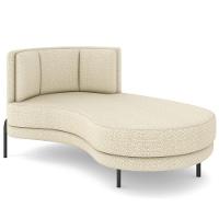 Chaise Longue Divã 164cm Braço Esquerdo Logus D06 Linho Creme - Mpozenato - 1