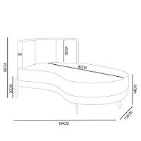 Chaise Longue Divã 164cm Braço Esquerdo Logus D06 Linho Creme - Mpozenato