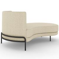 Chaise Longue Divã 164cm Braço Esquerdo Logus D06 Linho Creme - Mpozenato - 5