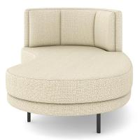 Chaise Longue Divã 164cm Braço Esquerdo Logus D06 Linho Creme - Mpozenato - 6
