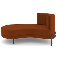 Chaise Longue Divã 164cm Braço Direito Logus D06 Veludo Telha - Mpozenato - 2