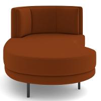 Chaise Longue Divã 164cm Braço Direito Logus D06 Veludo Telha - Mpozenato - 3