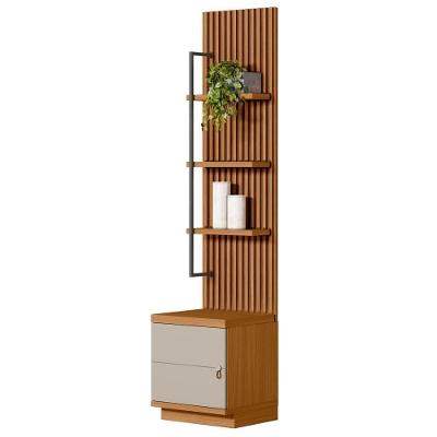 Painel Ripado Com Mesa De Apoio Industrial 1 Módulo 44cm Golden L06 Nature-off White - Mpozenato
