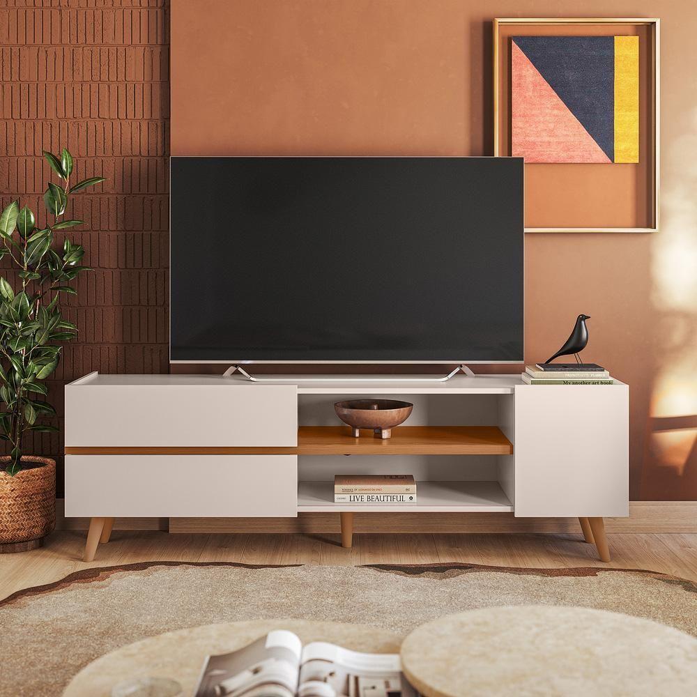 Rack Purus Para Tv Até 65 3 Portas - Colibri - Off White Matte Frejo - 2