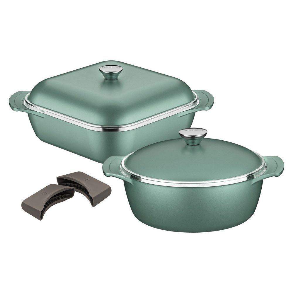 Kit Panelas Tramontina Lyon Alumínio Antiaderente Starflon High Perfomance Verde Esmeralda 4 Peças Tramontina - 1