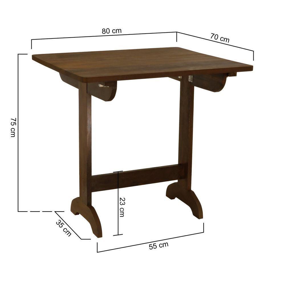 Mesa Dobrável Ipanema 80x70cm Madeira Imbuia Maciça Stain Imbuia - 2