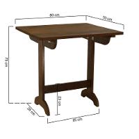 Mesa Dobrável Ipanema 80x70cm Madeira Imbuia Maciça Stain Imbuia - 2