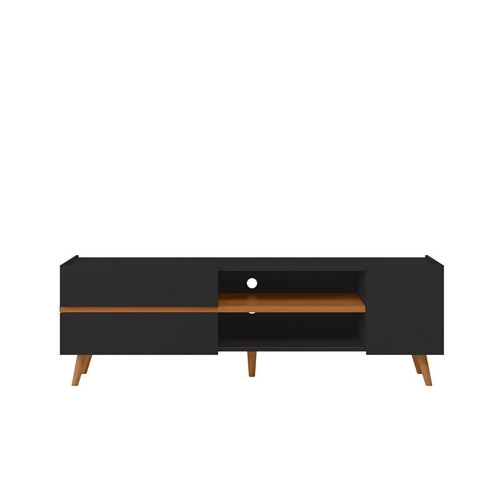 Rack Purus Para Tv Até 65 3 Portas - Colibri - Preto Fosco / Freijo - 3