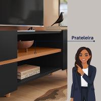 Rack Purus Para Tv Até 65 3 Portas - Colibri - Preto Fosco / Freijo - 5