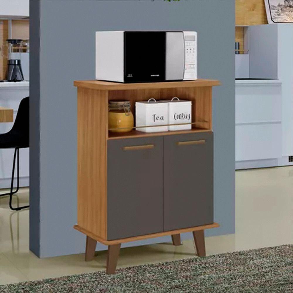 Armário Balcão Cantinho Do Café Smart 2 Portas Arte Móveis Cinamomo Grafite - 2