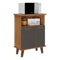 Armário Balcão Cantinho Do Café Smart 2 Portas Arte Móveis Cinamomo Grafite - 1