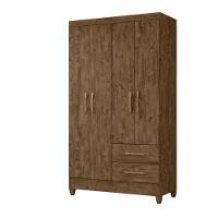 Guarda-roupa 4 Portas 2 Gavetas Chile Castanho Wood Moval Castanho Wood - 2
