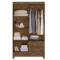 Guarda-roupa 4 Portas 2 Gavetas Chile Castanho Wood Moval Castanho Wood - 3