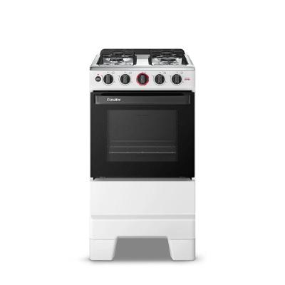 Fogão de Piso 4 Bocas a Gás Esmaltec Ideal Super 4121 Mesa Inox Automático Branco Bivolt