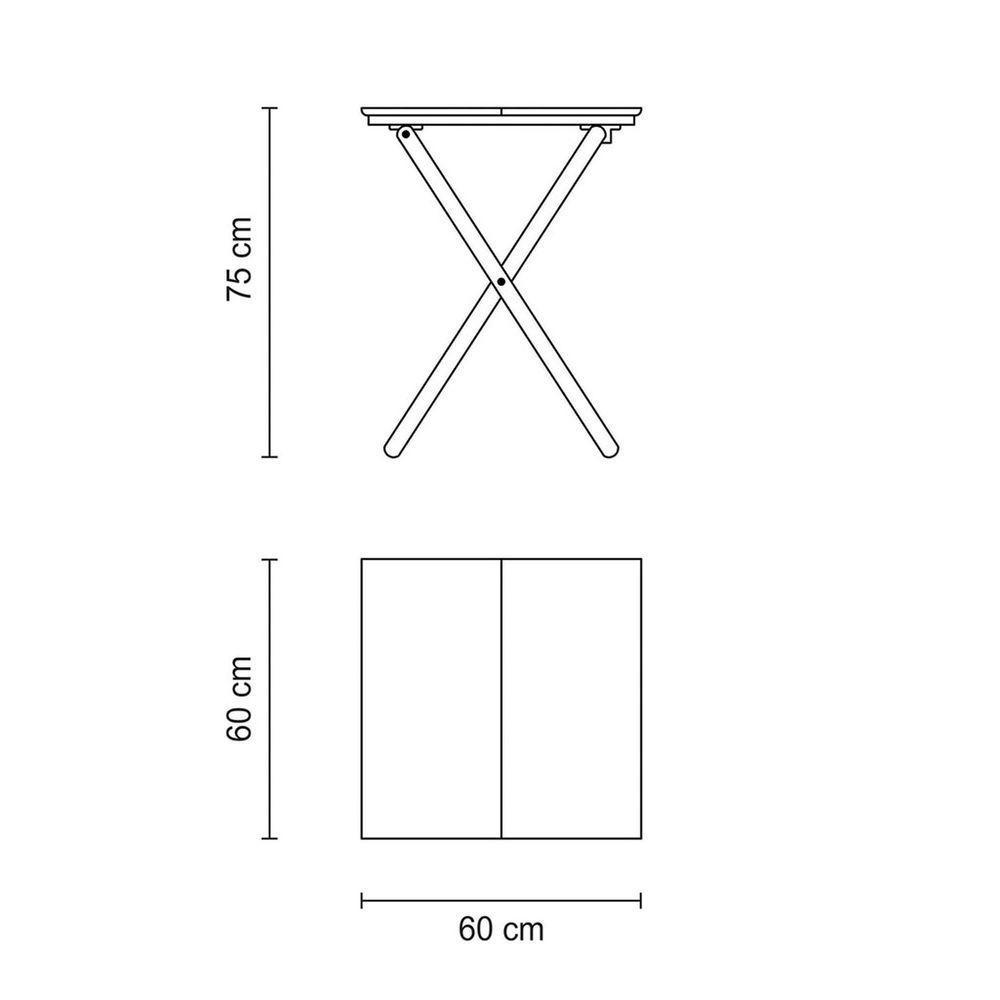 Mesa De Madeira Dobrável Tramontina Lille Em Madeira Tauari Fsc Com Acabamento Verniz Tramontina - 3