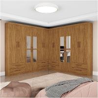 Closet Casal Duplo Lu 12 Portas Com Espelho 8 Gavetas Cinamomo - 1