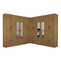 Closet Casal Duplo Lu 12 Portas Com Espelho 8 Gavetas Cinamomo - 3