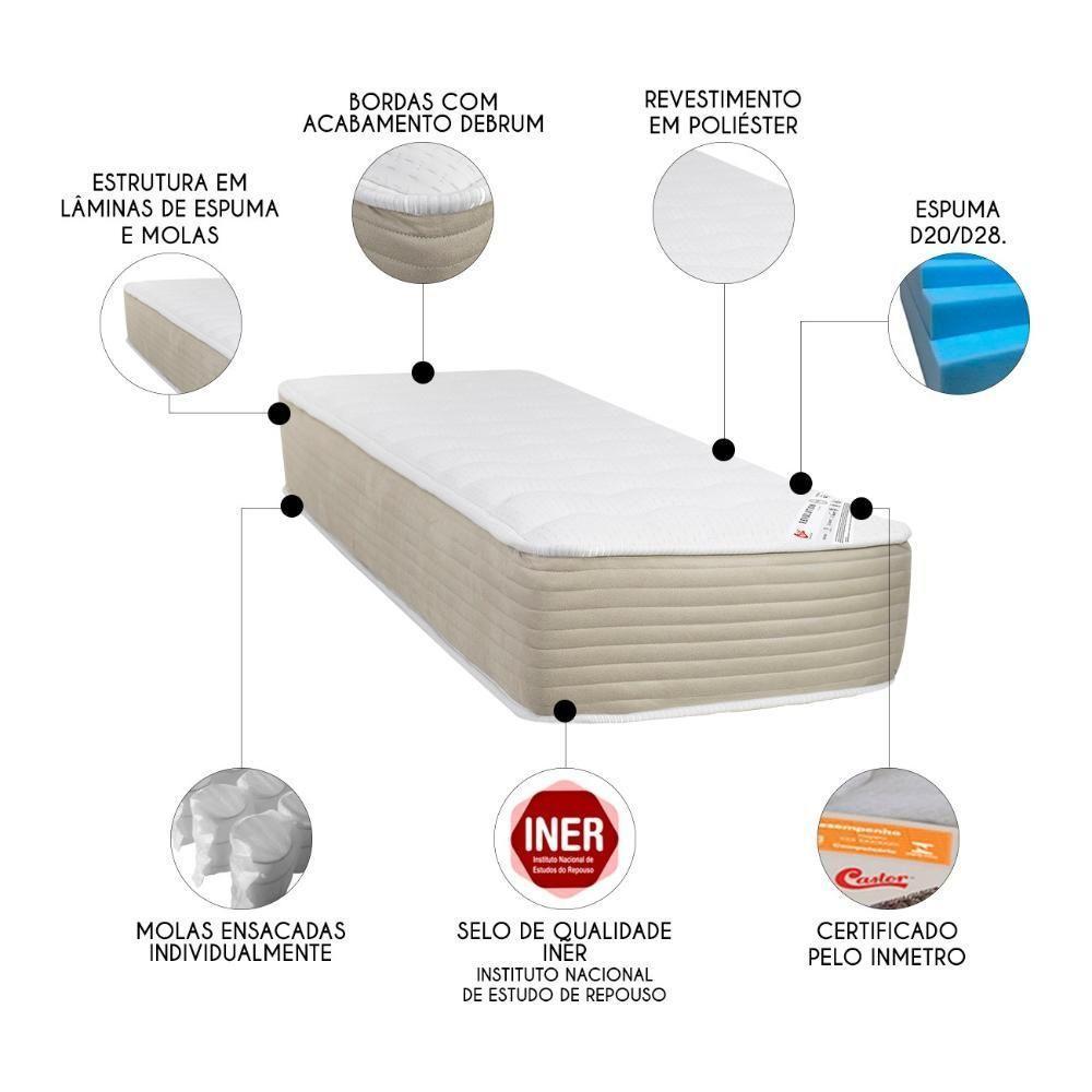 Colchão Solteiro One Face Revolution Tecnopedic 88x188x30cm - Castor - 3
