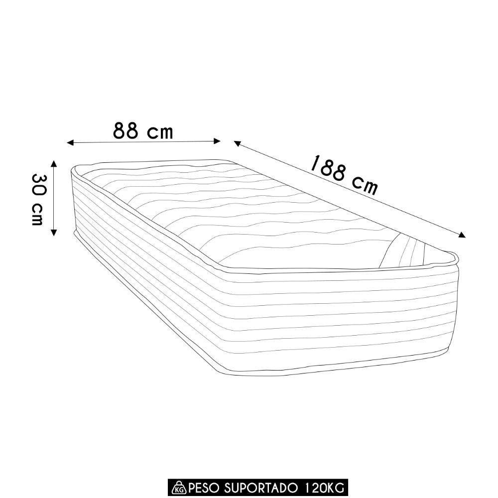Colchão Solteiro One Face Revolution Tecnopedic 88x188x30cm - Castor - 4