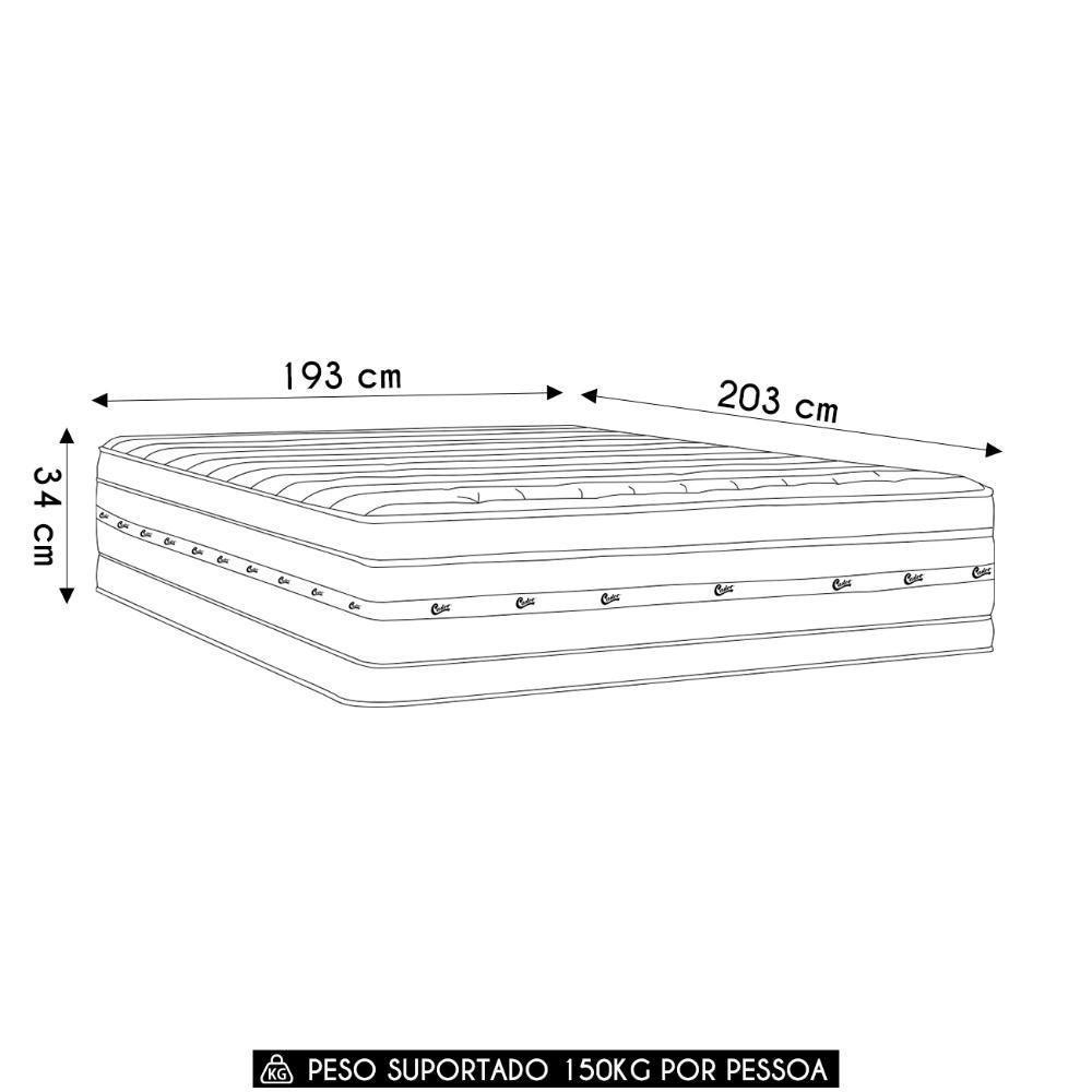 Colchão King Double Face Molas Pocket Silver Star 193x203x34cm - Castor - 4