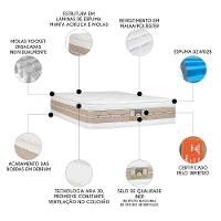 Colchão King Double Face Molas Pocket Silver Star 193x203x34cm - Castor - 3