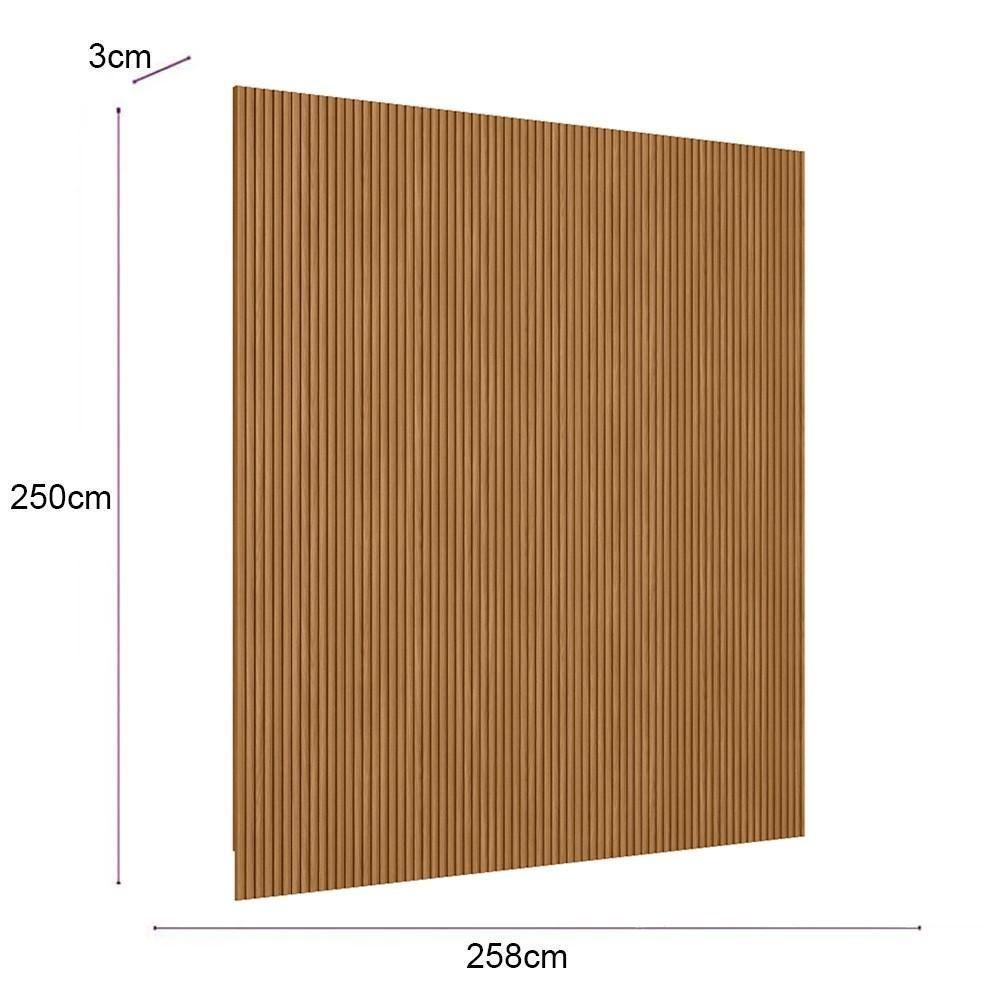 Painel Ripado Decorativo Sala Quarto 258x250cm Prime Plus L06 Nature Fosco - Mpozenato - 4