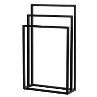 Toalheiro De Chão Para Banheiro Luxe Em Aço D09 Preto - Mpozenato - 1