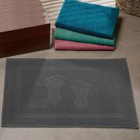 Toalha De Piso Tapete Banheiro 4 Peças Pezinho 100% Algodão Azul-verde-cinza-rosa - 2