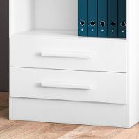 Estante Livreiro 2 Gavetas E 5 Prateleiras Fancy Q01 Branco - Mpozenato