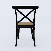 Cadeira Cross Katrina Preta Assento Corano Bege Aço New Green - Preto - 3